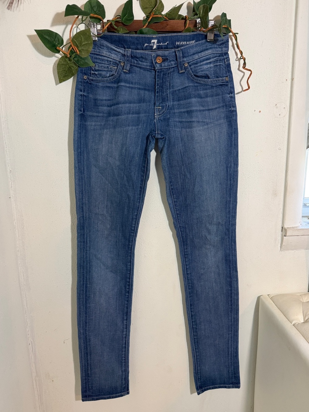 7 For All Mankind Medium Blue Skinny Jeans